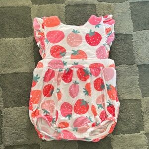 Strawberry Print Baby Romper
